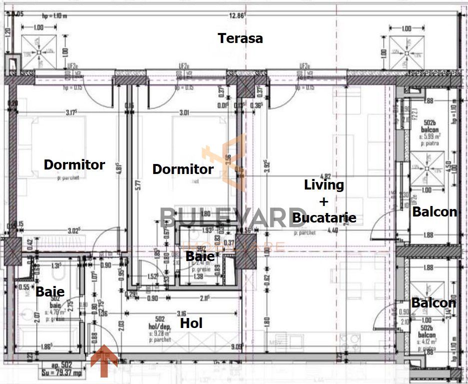 Apartament ultrafinisat de 80 mp + terase 32 mp, parcare subterana! - Poză 8
