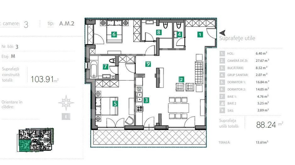 Vânzare, apartament, 3 camere, zona Sisești, București - Poză 10