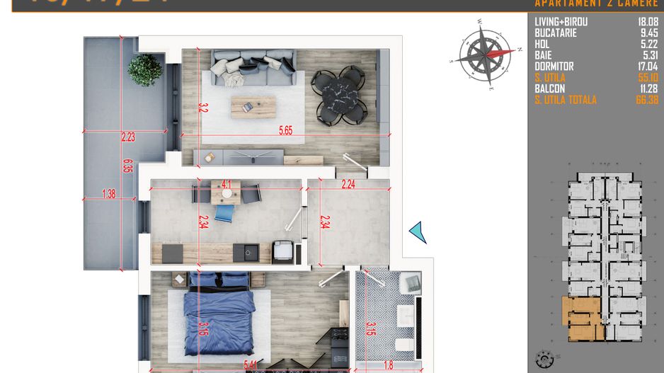 Apartament 2 camere decomandat,Pallady,Sector 3, Metrou - Poză 3