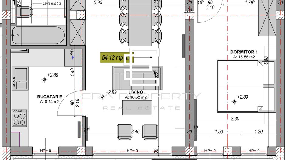 Apartament 2 camere /LA CHEIE/terasa 14.42 mp /zona Aeroport Sibiu - Schiță 13
