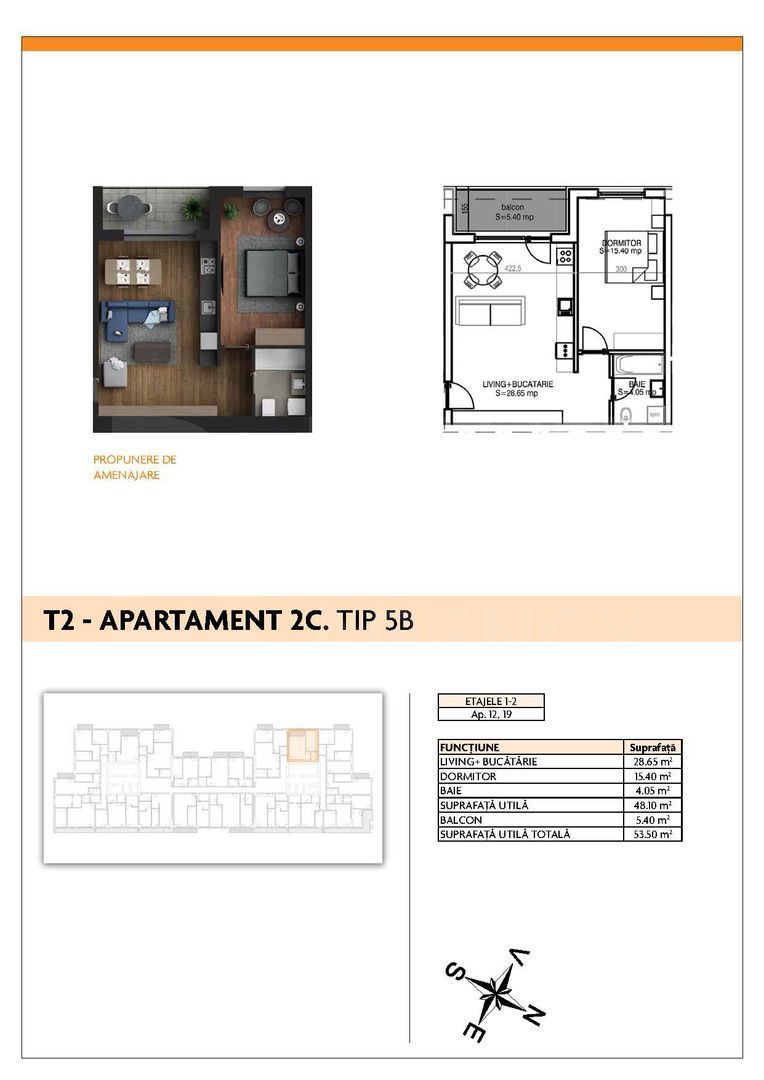 Apartament, 2 camere, spațios –  Lângă metrou - Apărătorii Patriei - Poză 4