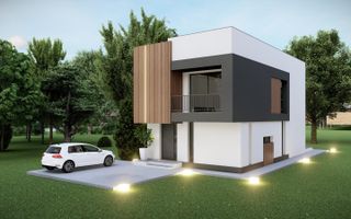 Vila eficienta energetic Tunari, strada publica, POMPA SI PANOURI SOLARE - Poză 1