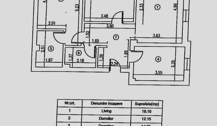Apartament 3 camere, 71 mp | 2 băi | 2 locuri de parcare subterane | - Schiță 17