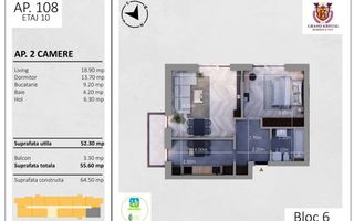 Apartament cu 2 camere, modern finisat, gata de mutare, Bd.Metalurgiei - Schiță 17