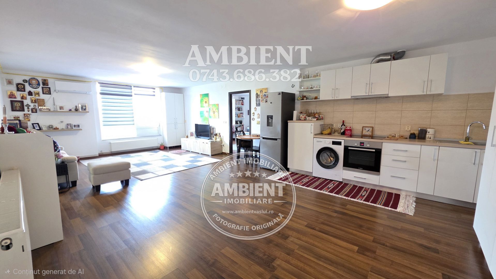 Apartament cu 2 camere tip ”open-space”, mobilat și utilat, zona CRUCEA GĂRII; - Poză 3