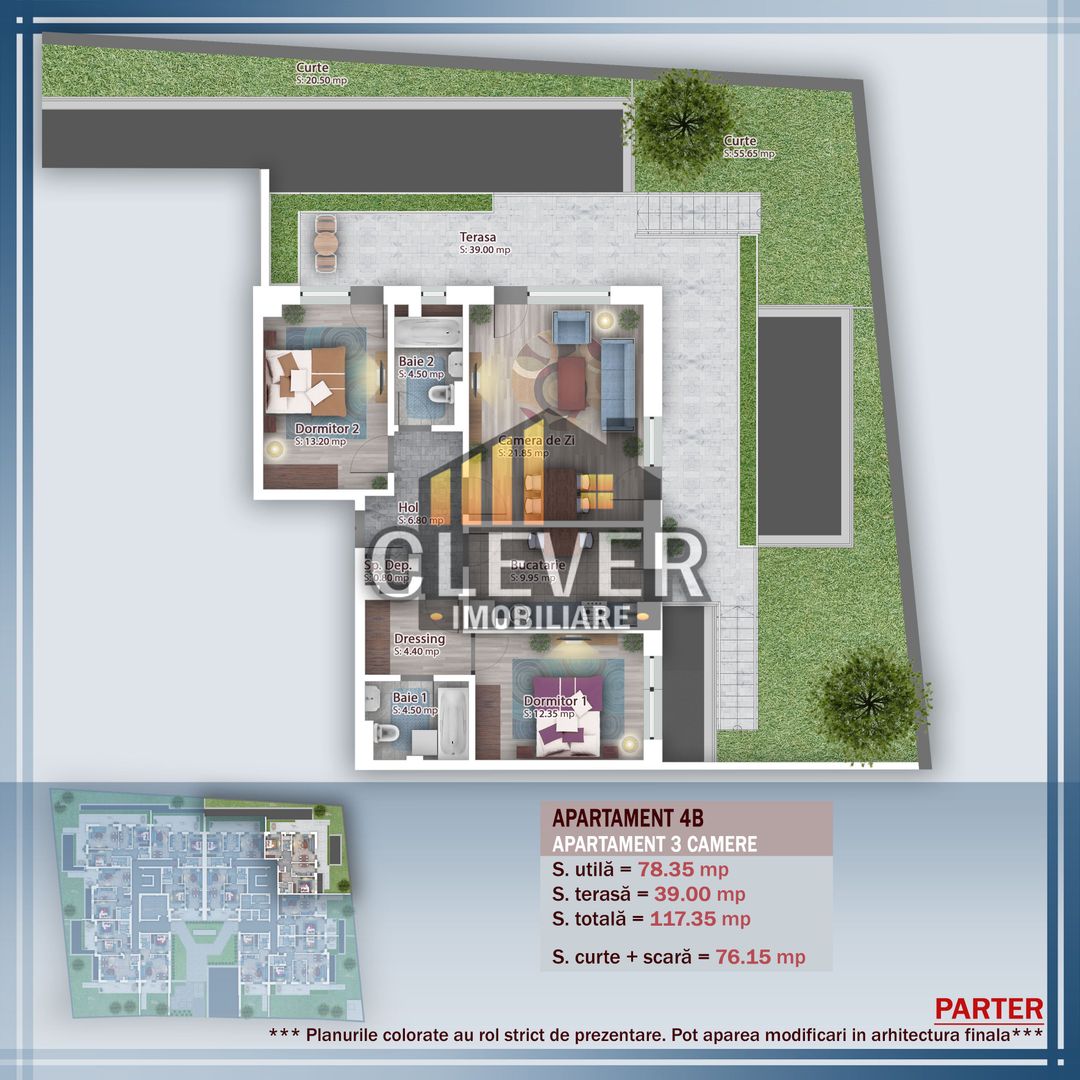 Theodor Pallady Apartament 3 camere cu Dressing si Gradina - Schiță 13