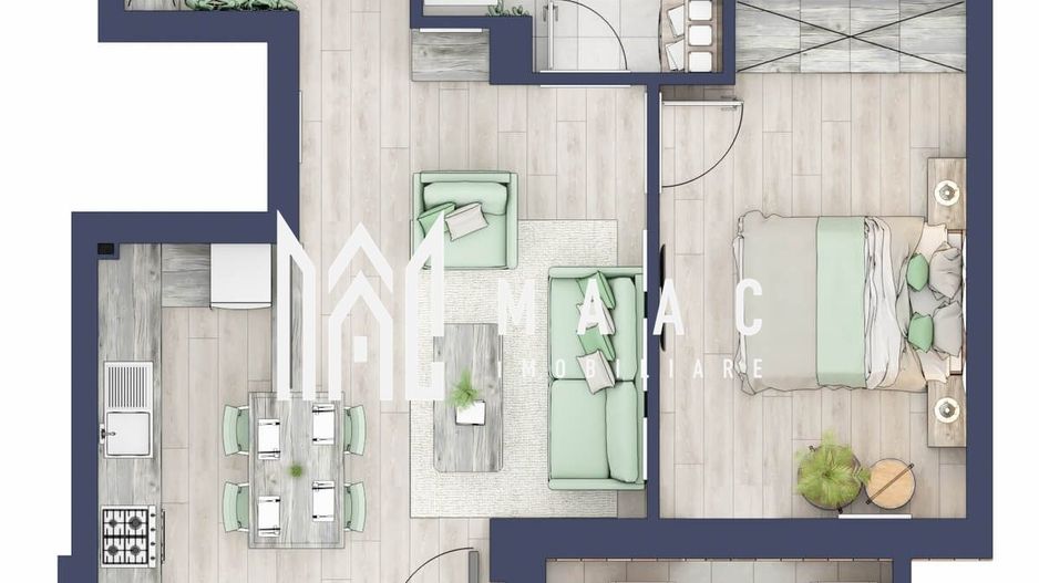 Apartament 2 camere | Balcon 10.3 mp | Etaj 1 | Turnisor - Poză 1