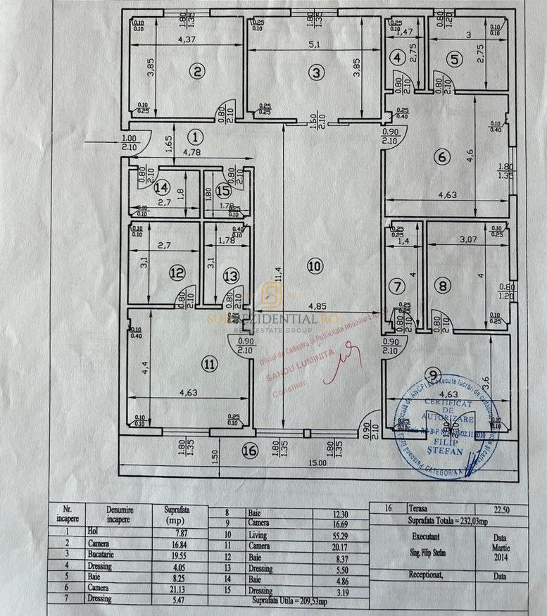 Apartament spațios 5 camere, 232 mp, mobilat și utilat modern, Popesti - Schiță 8