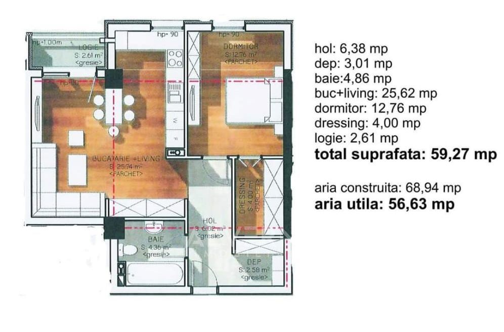 Apartament 2 camere | 57 Mp | Mobilat | Parcare | Zona VIVO BMW - Poză 5
