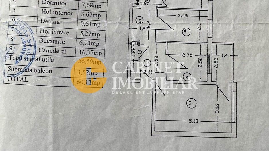 Zimbru/Dacia - 3 Camere Decomandat - Etaj 2 - Bloc dupa 1980 - Poză 13
