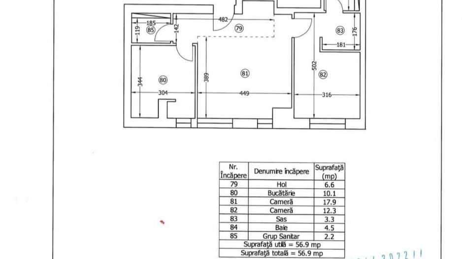 AP. 2 CAMERE ONIX PARK, INCALZIRE PARDOSEALA, MOBILAT, COMISION 0% - Schiță 8