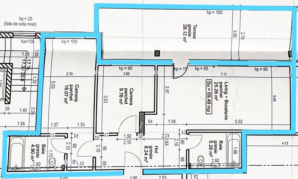 NOU! Apartamente cu 2-3 camere, semifinisat, balcon /terasa, zona VIVO - Poză 1