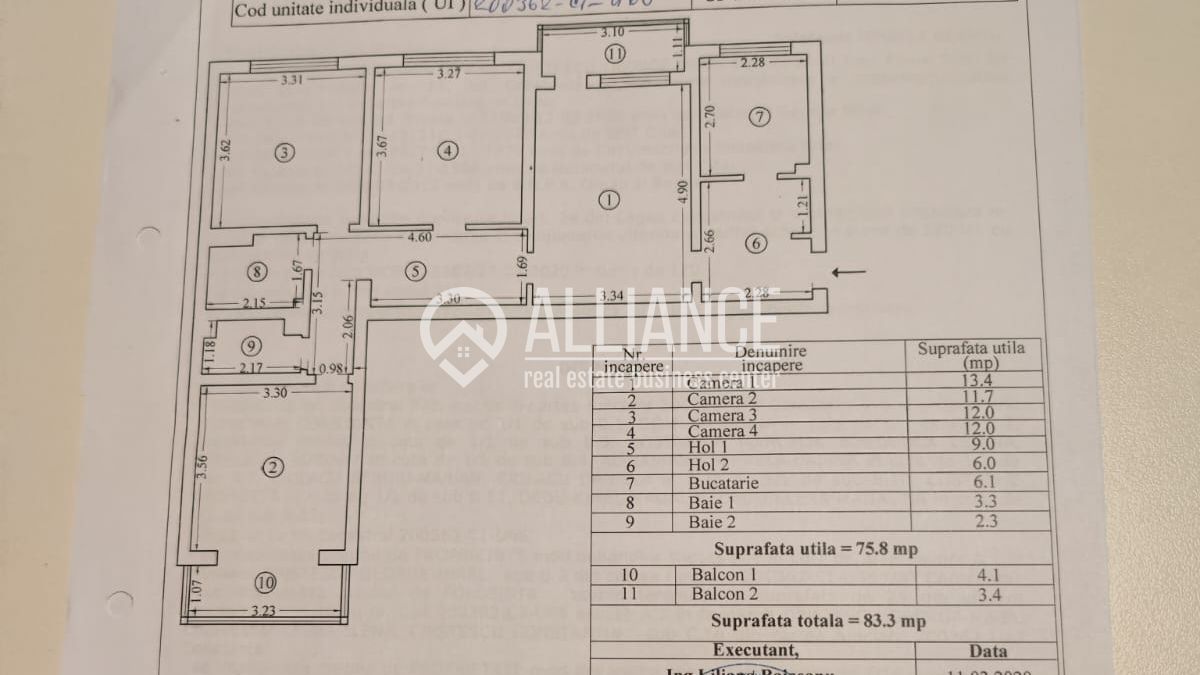 Tomis 3- City Mall ( COD 06) apartament 4 camere 88mp - Poză 9