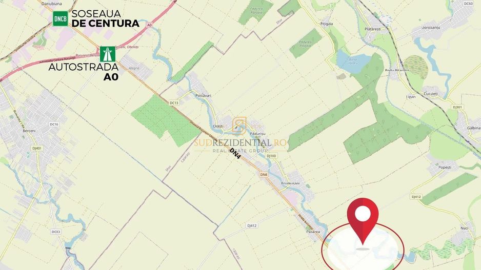 Teren 84.400 mp, ideal dezvoltare rezidentiala, PUZ aprobat, Frumusani - Poză 3