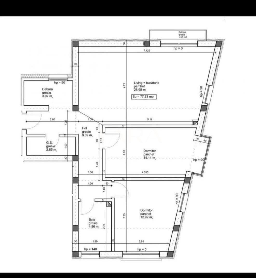Apartament spațios cu 3 camere, parcare cu CF, zona Terra, Florești. - Poză 8