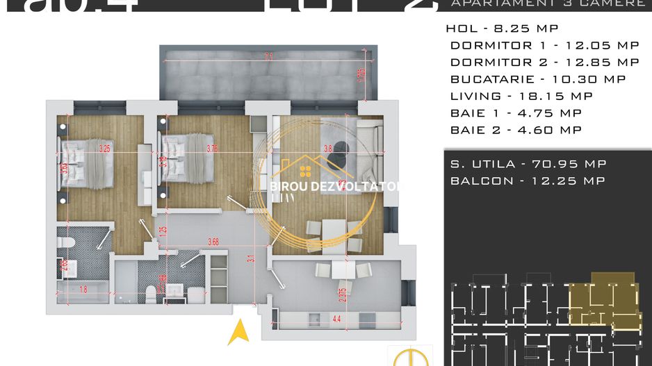 Decomandat Ansamblu modern 2 bai Parcare inclusa Pallady metrou Teclu - Poză 4
