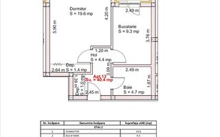 Apartament spațios 46 mp, dormitor 21,8 mp, intabulat| Șelimbăr zona Brana - Schiță 7