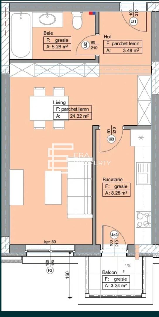 Apartament studio 40 mp, zona Brana Selimbar - Schiță 14