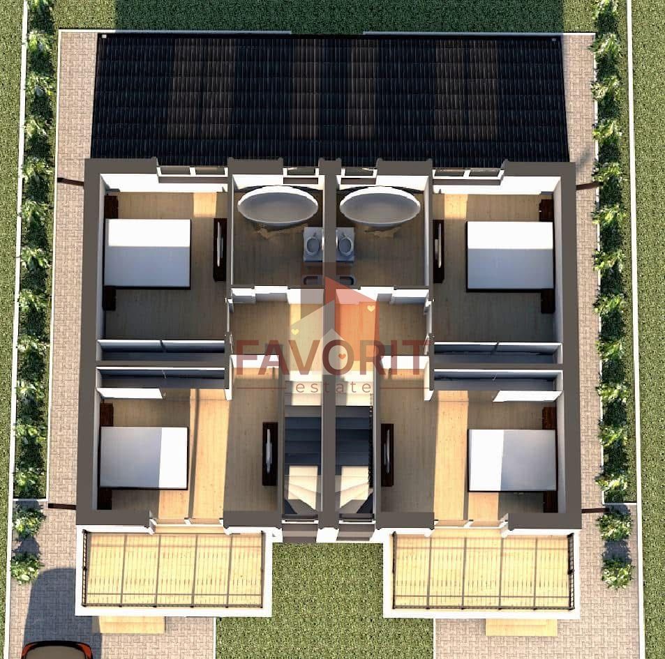 Duplex | Bucovat | 200m de asfalt | Toate utilitatile | Teren Generos - Schiță 3