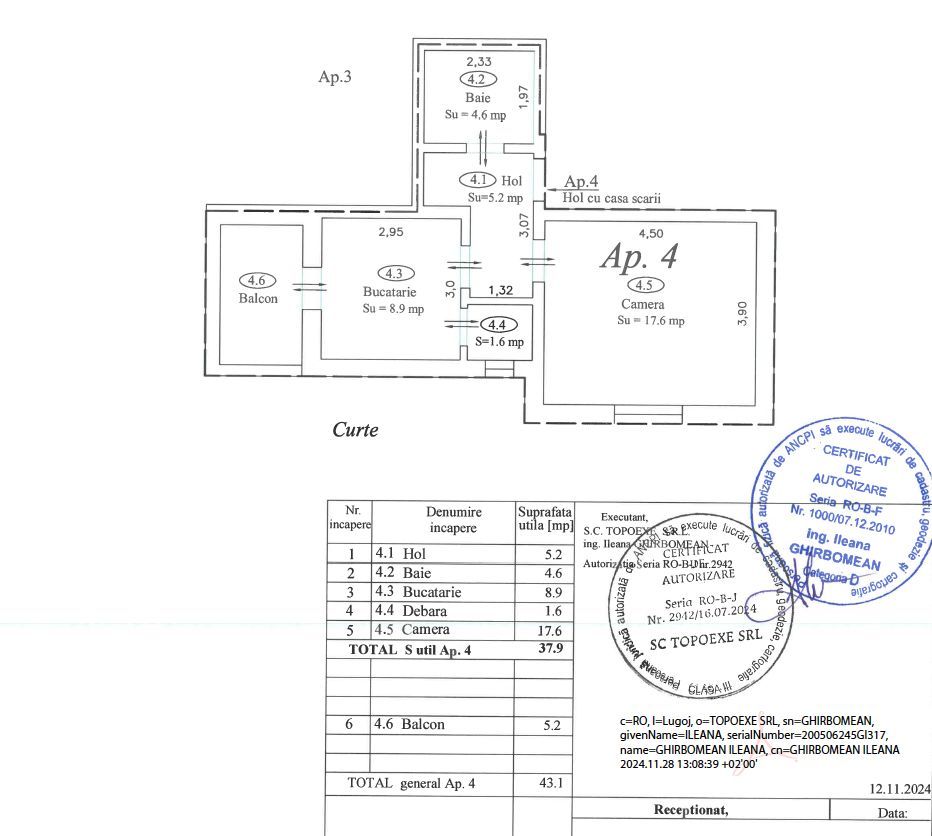 Apartament nr.4 cu 1 camera mobilat si utilat - Poză 7