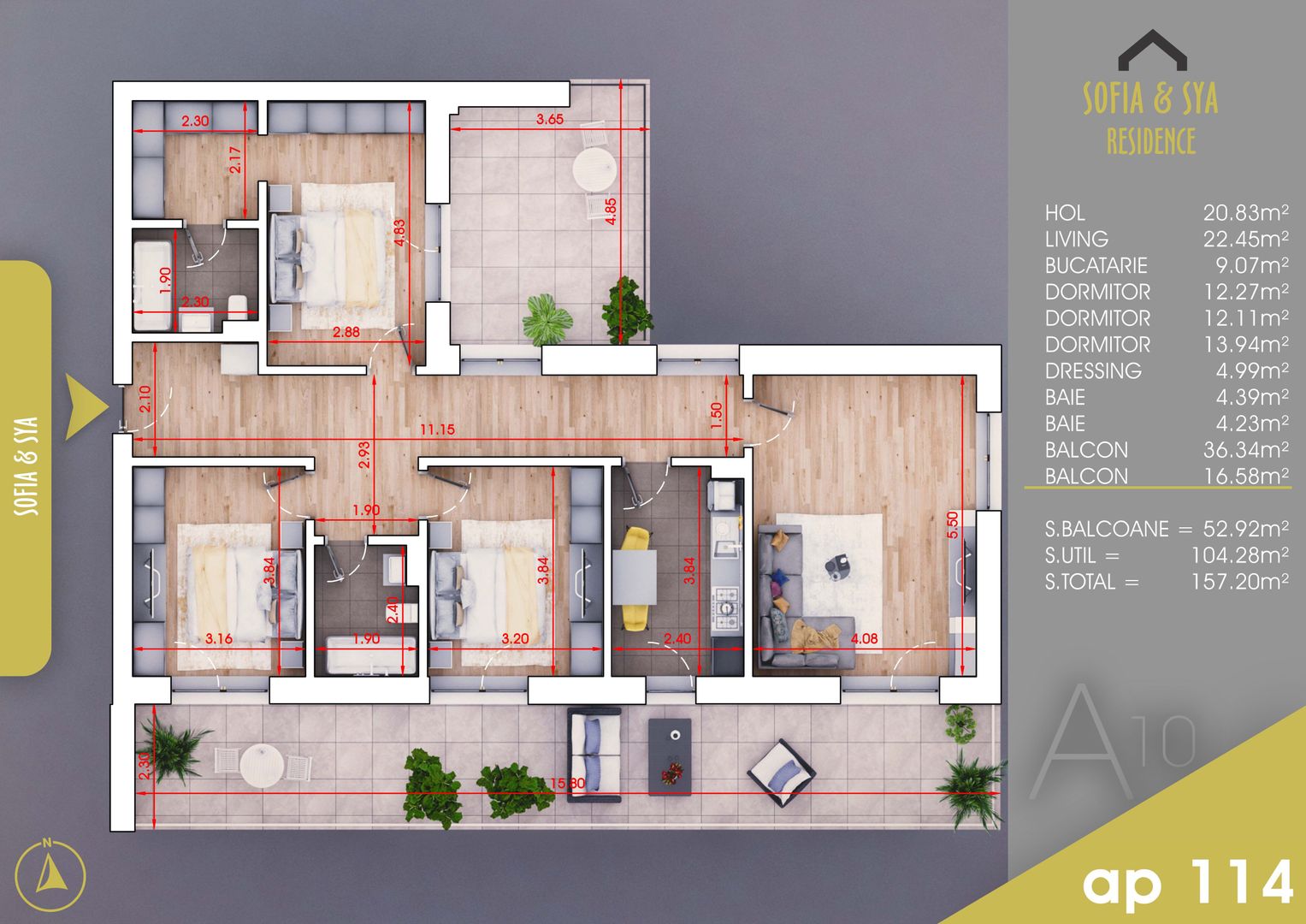 4 camere finalizat -loc de parcare bonus-acte gata- Pallady - Schiță 11