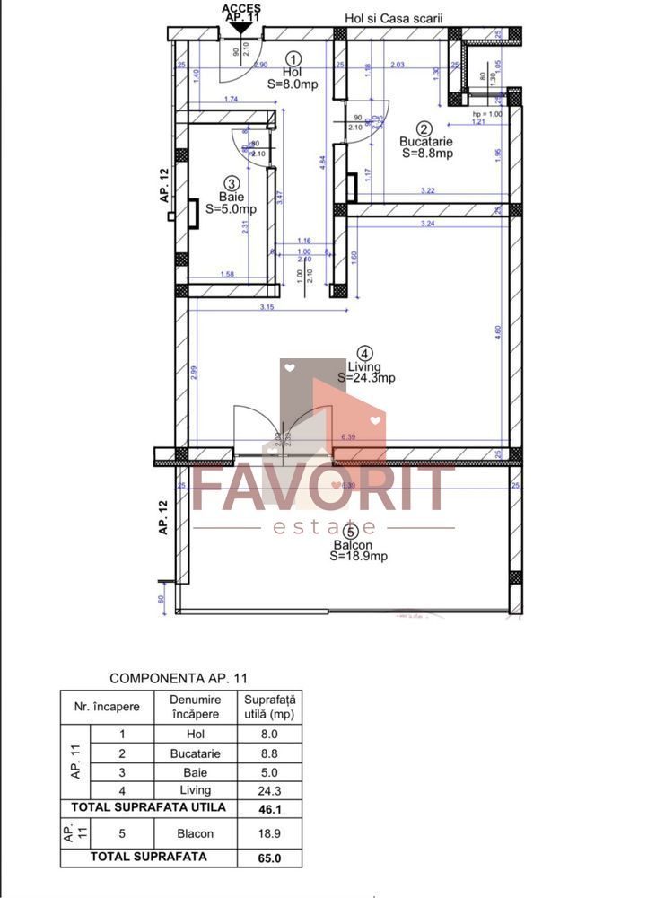 Apartament 1 camera+terasa 19mp | Giroc | BLoc cu lift - Poză 8