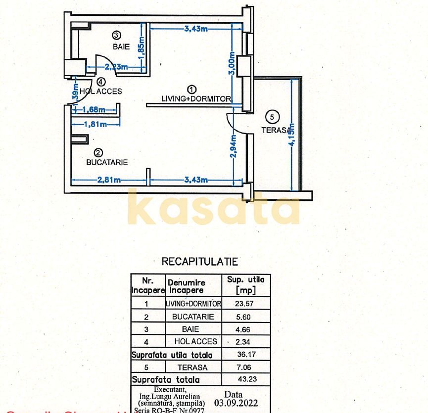 studio I Ambiance Residence 2 I 43.23 mp I mobilat si utilat I et 1 - Poză 6