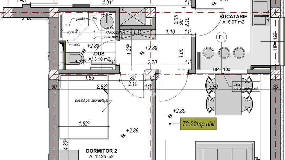 Apartament cu 3 camere, decomandat, mobilat și utilat - întabulat - Poză 10