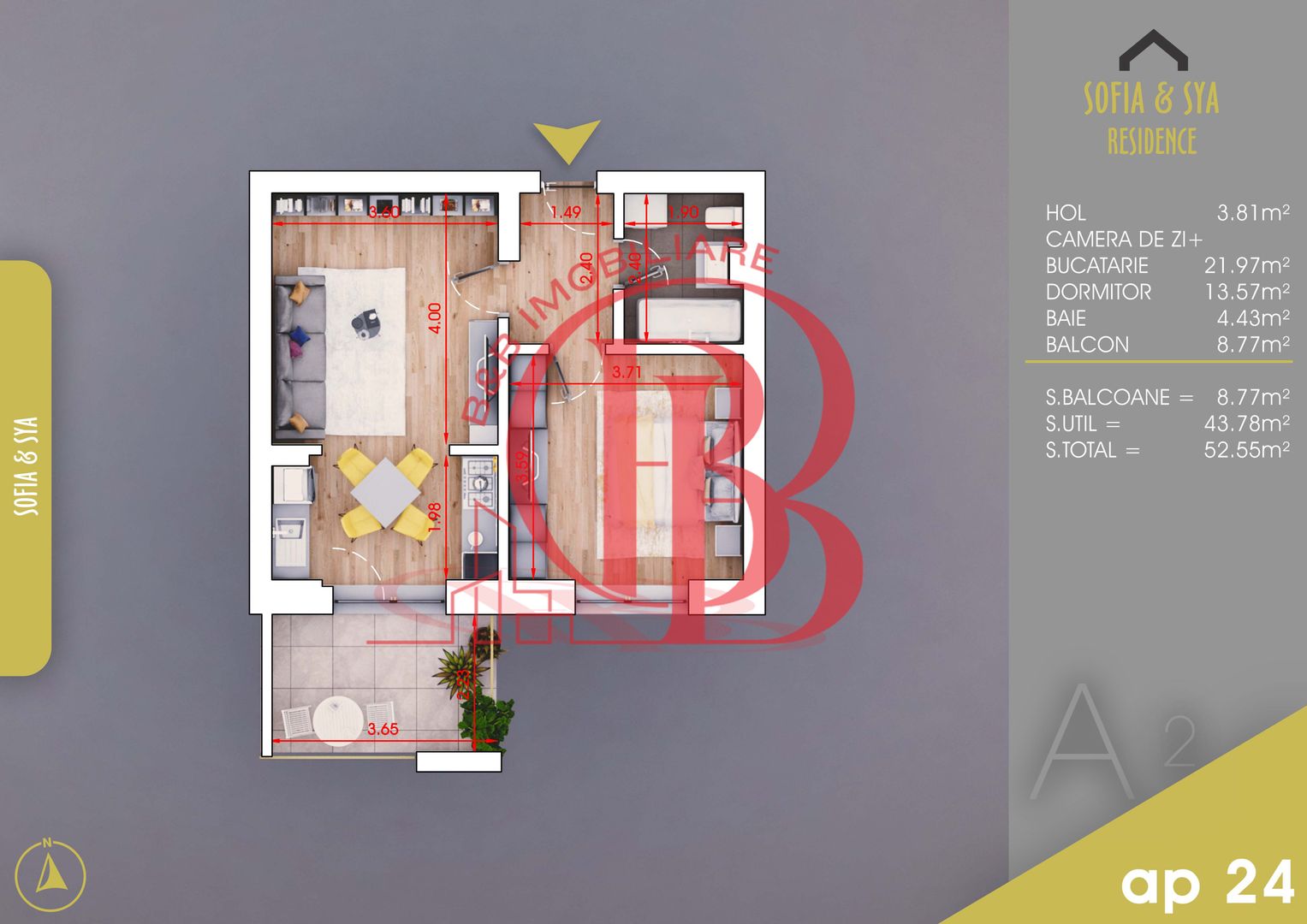 2 camere finalizat cu parcare Metrou Nicolae Teclu - Schiță 6