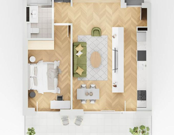 apartament 2 camera lakefield B6 - Schiță 1