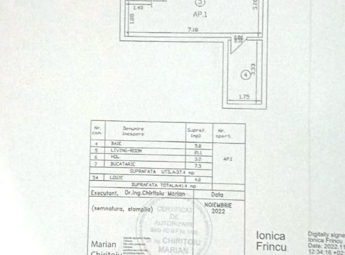 Fundeni-Dobroesti | Garsoniera 38 mp cu loc de parcare - Schiță 7