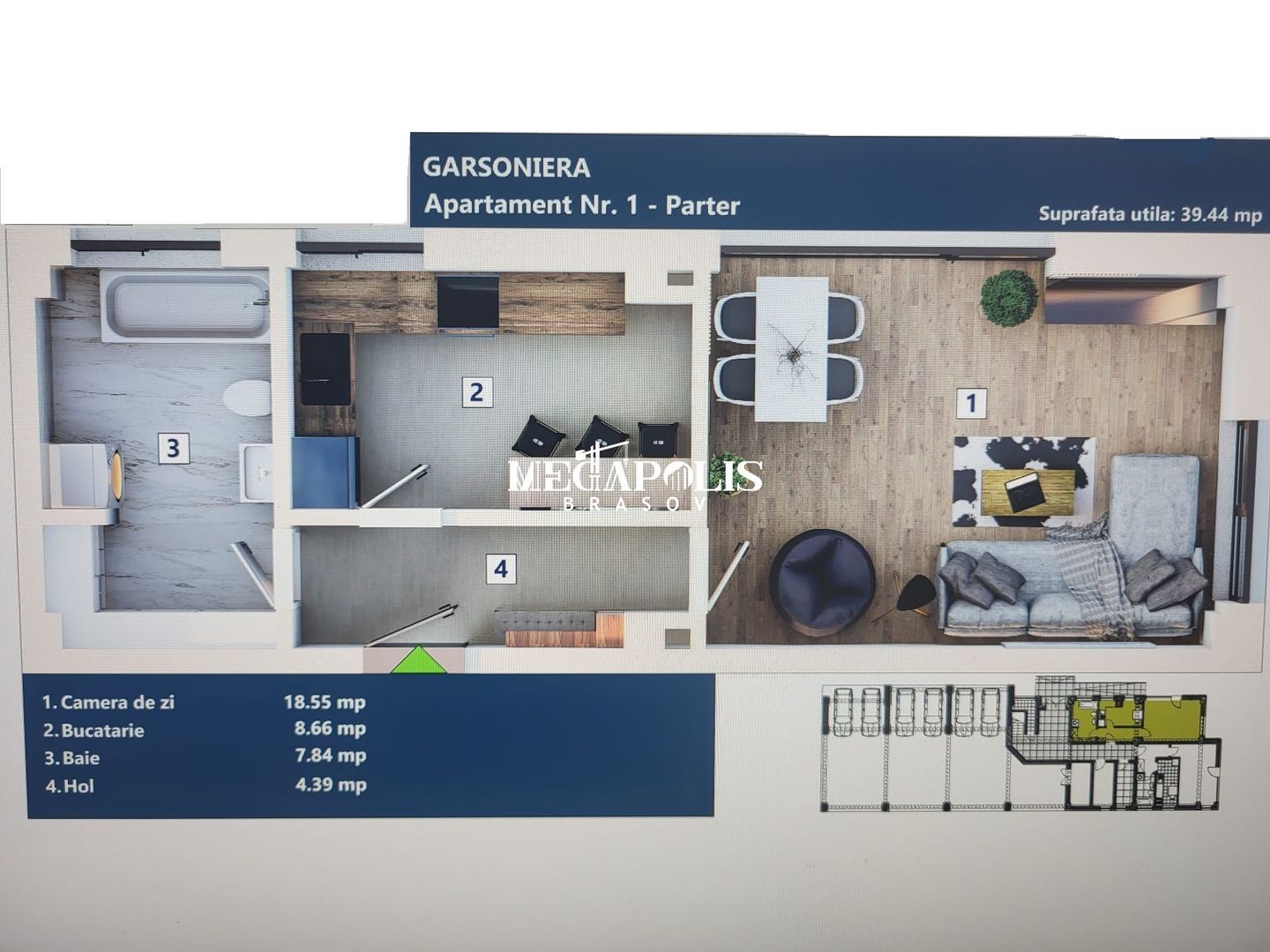 Garsoniera Finisata/ Brasov-Tractorul - Poză 2