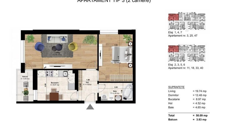 Inchiriere apartament cu 2 camere-Zona Berceni-Centrala proprie - Poză 8