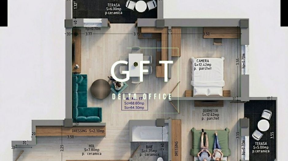 Apartament 3 camere | Etaj 2 - Poză 1