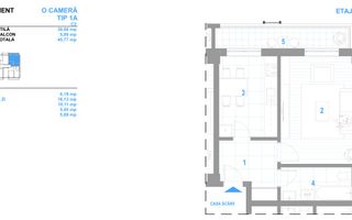 Apartament 1 camera, 46 mp, et.3, intabulat, direct dezvoltator, Visan - Poză 3