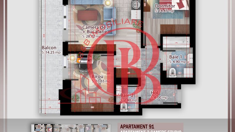 Apartament 3 camere   Titan Pallady Metrou Nicolae Teclu - Schiță 3