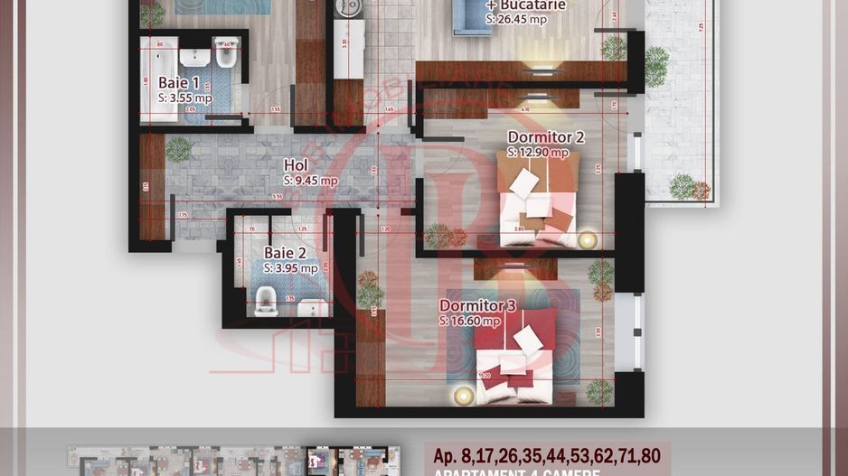 Apartament 4 camere compact  Titan Pallady Metrou Nicolae Teclu - Schiță 2