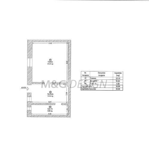 Apartament 1 camera  Iosefin la curte - Schiță 5