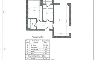 Apartament 2 CAM, 50mp utili + 4mp logie - Poză 7