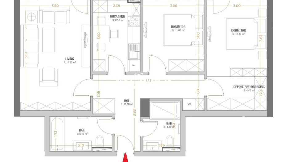 VINZARE 3 CAMERE  URBAN PLAZA | Intabulat - Poză 3