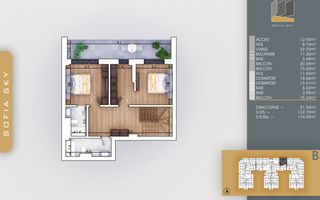 Duplex 3 camere-Suprafata Generoasa-Metrou N. Teclu - Schiță 8