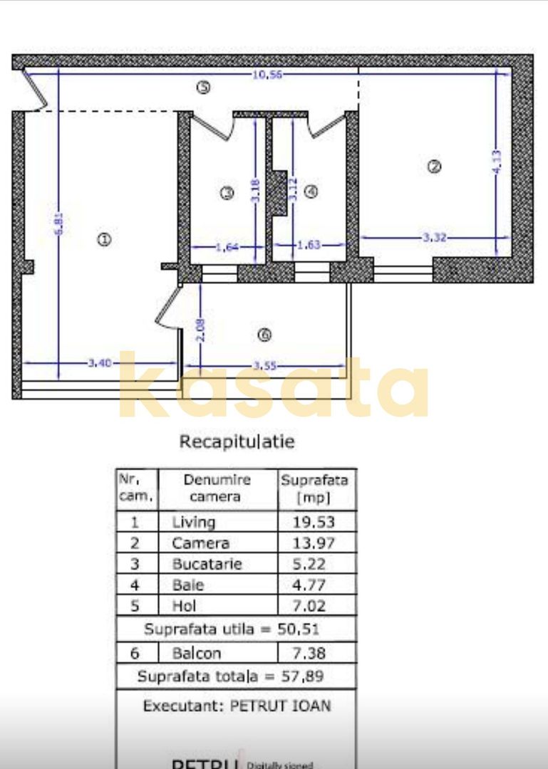OPORTUNITATE | APARTAMENT 2 CAMERE |PARCUL CIRCULUI |BLOC NOU |PARCARE - Schiță 7