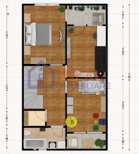 Casa Tip Duplex cu 4 camere si carport, in Cartierul Arhitectilor - Schiță 13
