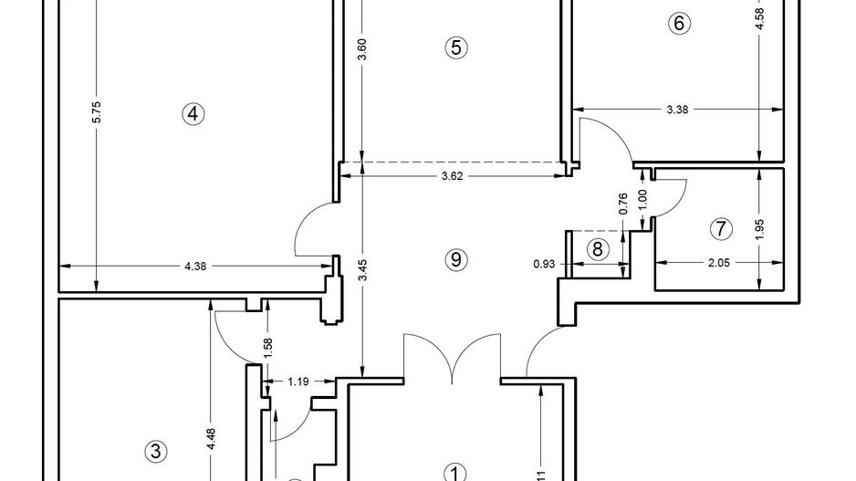 Apartament 3 camere - Piața Victoriei - curte 30mp  - 113mp utili - Schiță 17