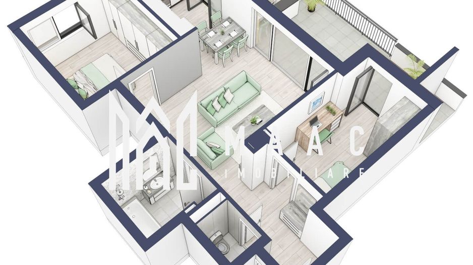 Apartament 3 camere | Balcon 22.2 mp | Etaj 3 | Turnisor - Poză 5