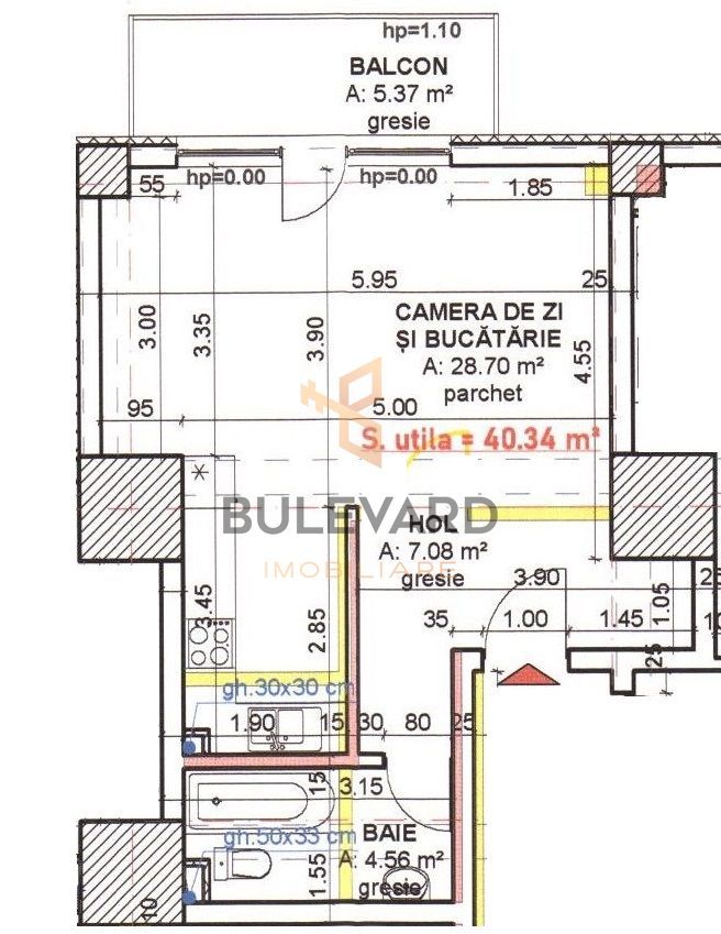 Comision 0! Apartament tip studio de vanzare in bloc nou! - Schiță 11