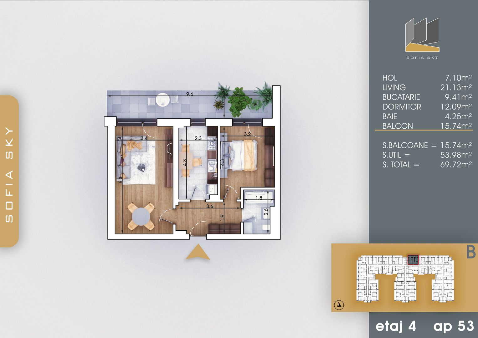 Apartament 2 camere decomandat 7 minute metrou Nicolae Teclu - Schiță 5