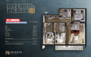 NOU pe Piata - 0% Comision -  Apartament 4 camere - cladire nZEB - Schiță 2