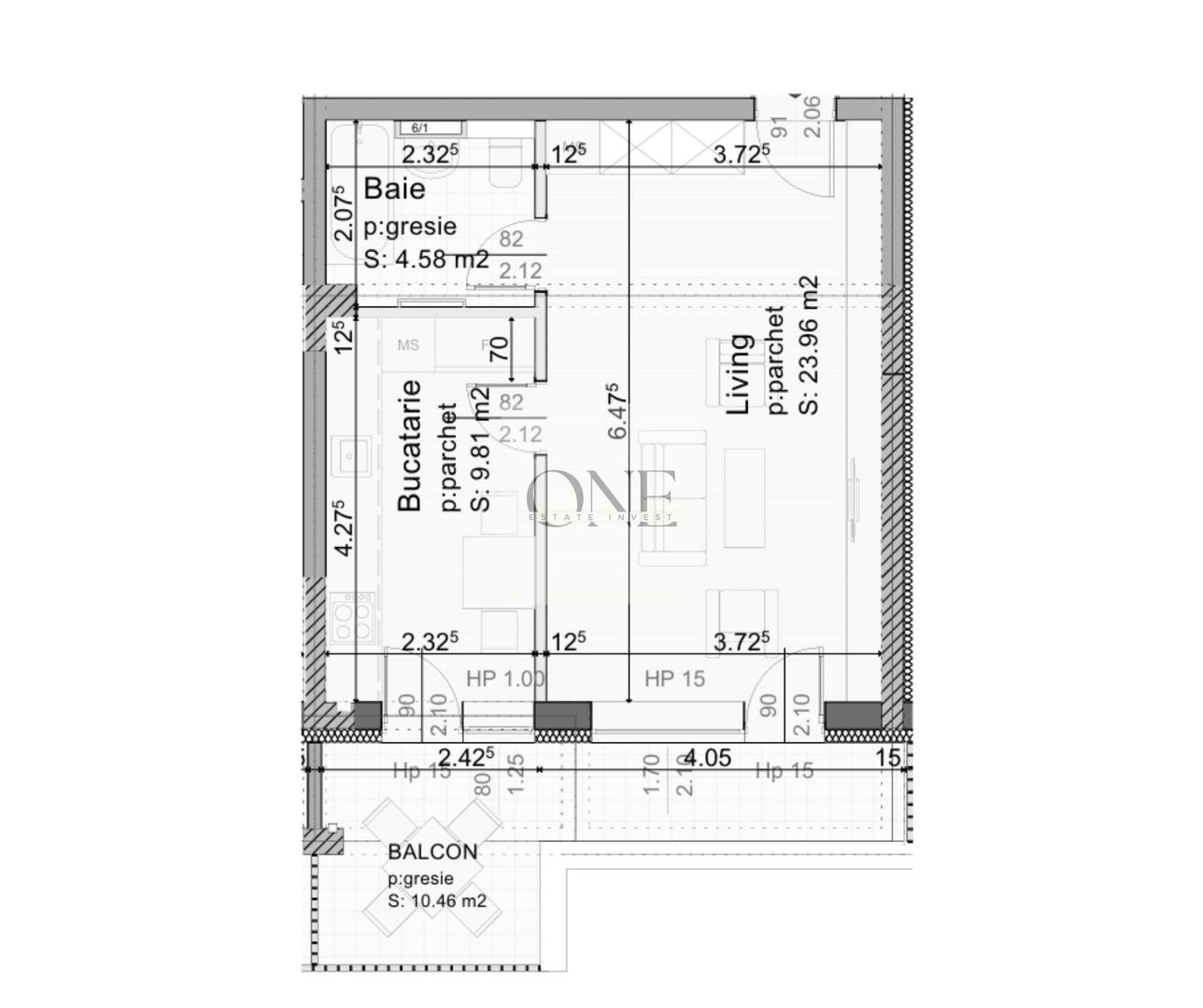 Garsonieră Decomandată Bloc Nou - Poză 10