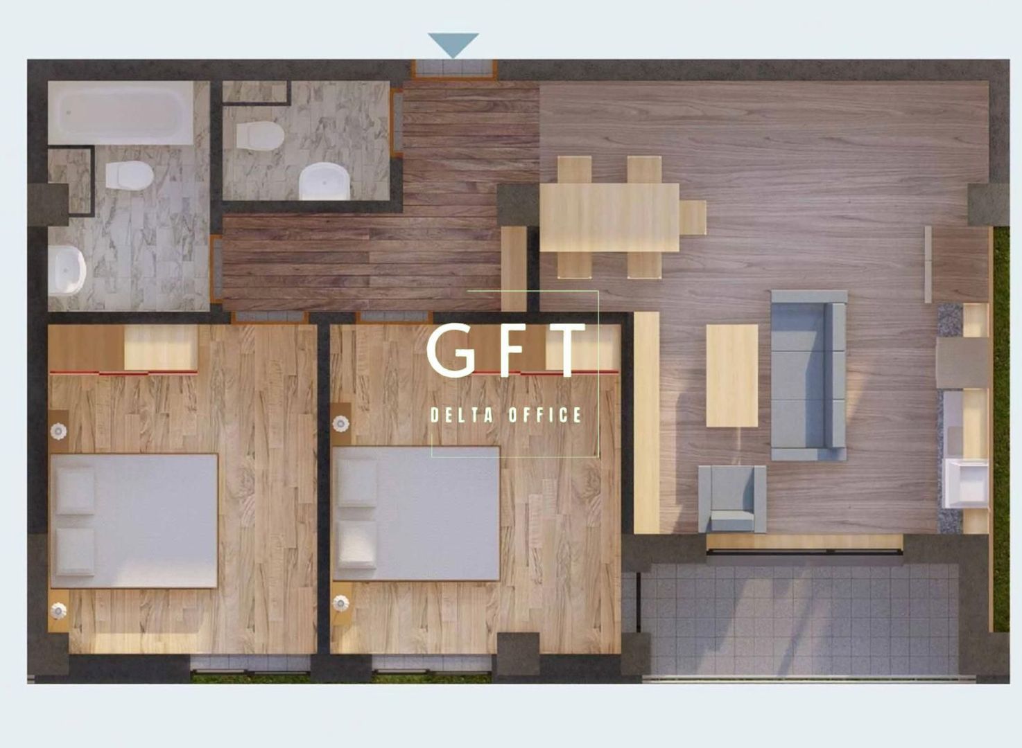Apartament Nou 3 camere 63 mp-2 bai-balcon-etaj 1-Calea Moldovei - Poză 1